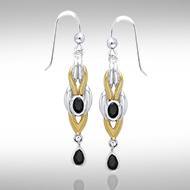 Blaque Braided Silver and Gold Earrings MER385 - Jewelry