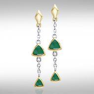 Blaque Hanging Triangles Earrings MER397 - Jewelry
