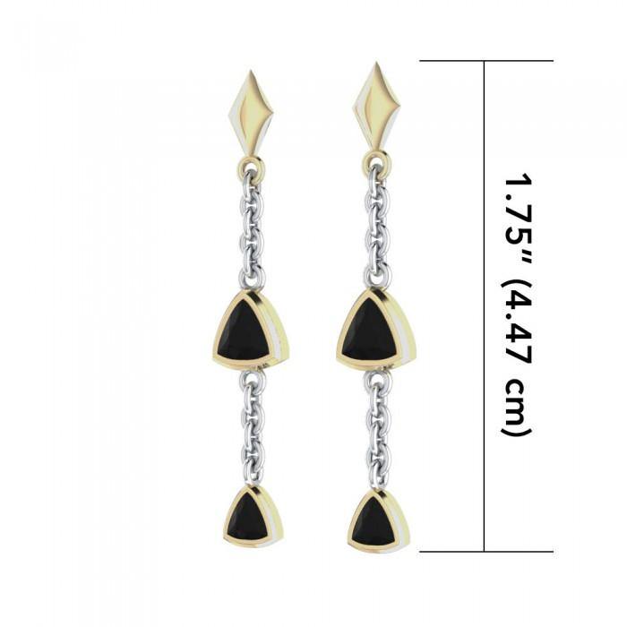 Blaque Hanging Triangles Earrings MER397 - Jewelry