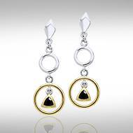 Blaque Triangle & Circles Earrings MER398 - Jewelry