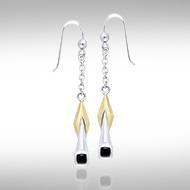 Blaque Silver & Gold Pendant Earrings MER399 - Jewelry
