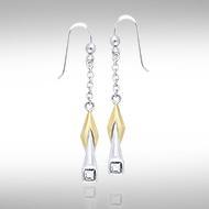 Blaque Silver & Gold Pendant Earrings MER399 - Jewelry