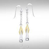 Blaque Silver & Gold Pendant Earrings MER399 - Jewelry