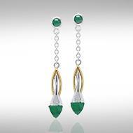 Blaque Silver & Gold Earrings with Gemstones MER408 - Jewelry
