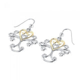 Heartfelt Tree of Life ~ 14k Gold accent and Sterling Silver Jewelry Earrings MER505 - Jewelry