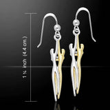 Venus and Mars Gold and Silver Earrings MER507 - Jewelry