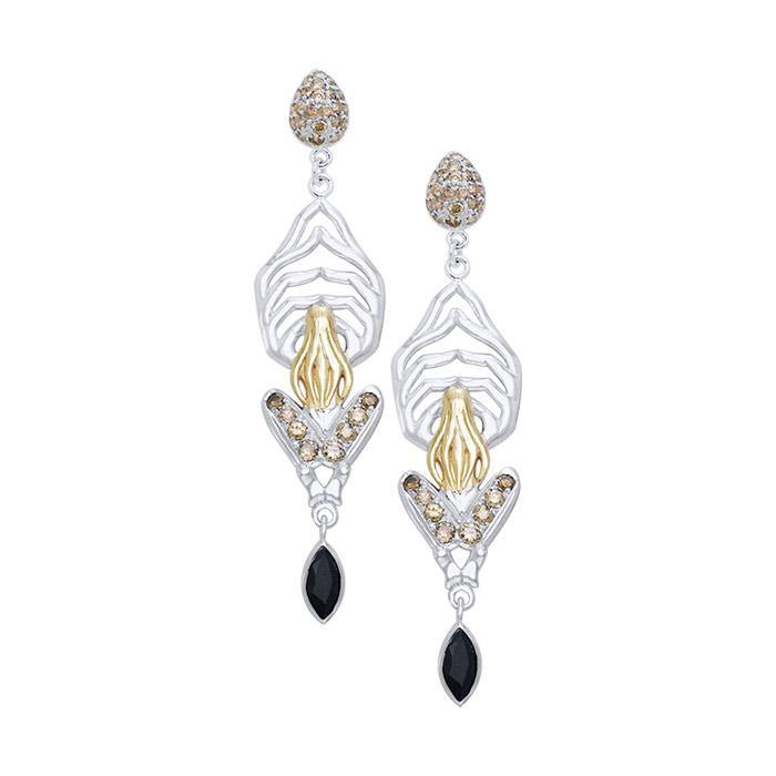 Unparalleled Elegance ~ Dali-inspired fine Sterling Silver Earrings in 18k Gold overlay MER519 - Jewelry