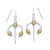 Danu Silver and Gold Thistle Earrings MER551 - Jewelry