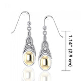 Danu Silver and Gold Accent Celtic Knotwork Earrings MER553 - Jewelry