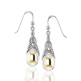 Danu Silver and Gold Accent Celtic Knotwork Earrings MER553