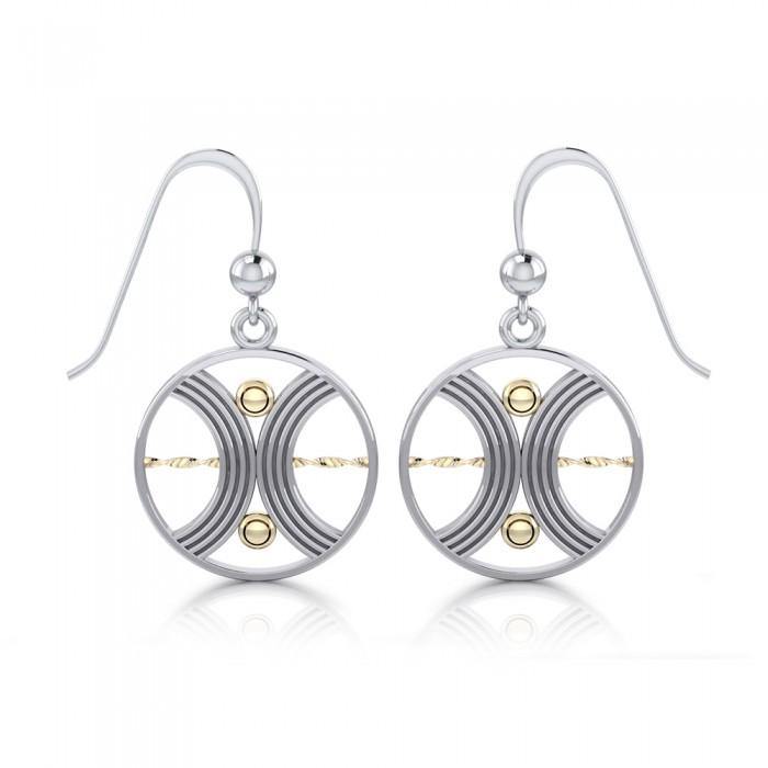Balance Silver and Gold Earrings MER561 - Jewelry