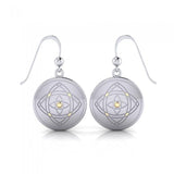 Be Focused, a life philosophy ~ Mandala Sterling Silver with 14K Gold Accent Earrings by Sibylle Grummes MER563