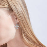 Celtic Knotwork Cross Silver with 18k Gold accent Earrings MER710 - Jewelry