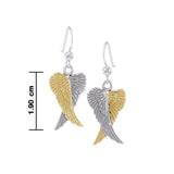 Angel Wings Silver and 14K Gold accent Earrings MER928 - Jewelry