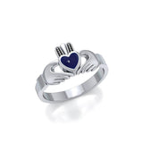 Irish Claddagh Silver Ring with Gem MG058I - Jewelry