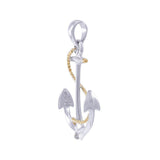 Anchor Sterling Silver and 18K Vermeil Gold Accent Pendant MGV635 - Jewelry