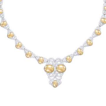 Danu Silver and Gold Celtic Knotwork Necklace MNC156 - Jewelry