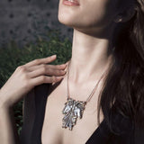 Dali-inspired fine Sterling Silver Body Shape Jewelry Necklace in 14k Gold accent MNC216 - Jewelry