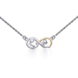 Infinity Cat Silver and Gold Necklace MNC489 - Jewelry