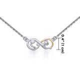 Infinity Cat Silver and Gold Necklace MNC489 - Jewelry