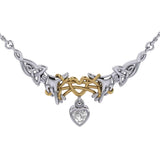 Celtic Knotwork Japanese Ayatori Love Silver Necklace MNC555 - Jewelry
