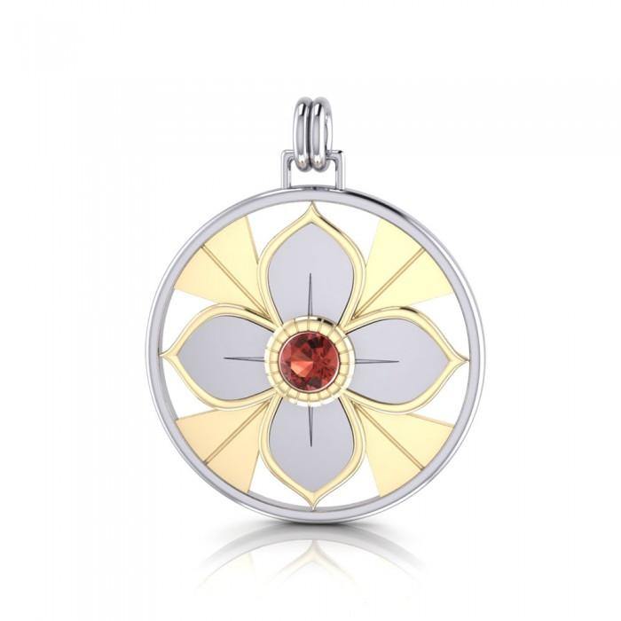 Symbol Of Femininity Silver and Gold Pendant by Sibylle Grummes Unruh MPD1240 - Jewelry