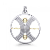 Balance sterling silver with 14k gold accents Pendant MPD1260