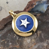 Star Spiritual Eye Silver with 14k Gold accent Pendant MPD1290 - Jewelry