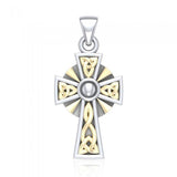 Celtic Cross Silver & 18K Gold Accent Pendant MPD1806