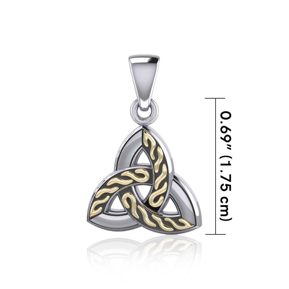 Braided Celtic Trinity Knot Silver & 18k gold accents Pendant MPD1812 - Jewelry