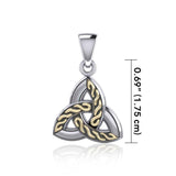 Braided Celtic Trinity Knot Silver & 18k gold accents Pendant MPD1812 - Jewelry