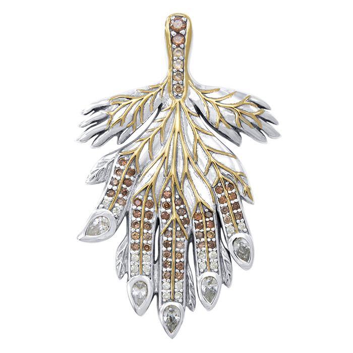 Hold my precious hand ~ Dali-inspired fine Sterling Silver Jewelry Pendant in 18k Gold accent MPD2649 - Jewelry