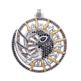 Walk in the Sun path~ Dali-inspired fine Sterling Silver Jewelry Pendant in 14k Gold accent MPD2652