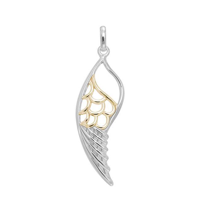 Wing Silver and Gold Pendant MPD3437 - Jewelry