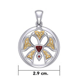 Abstract Orchid Silver and Gold Accents Pendant MPD3526 - Jewelry