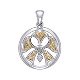 Abstract Orchid Silver and Gold Accents Pendant MPD3526 - Jewelry