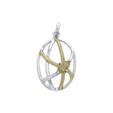Contemporary Design Sterling Silver and Gold Pendant MPD3552 - Jewelry