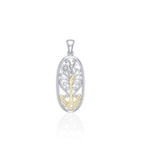 Worthy of the Golden Tree of Life ~ 14k Gold accent and Sterling Silver Jewelry Pendant MPD3930