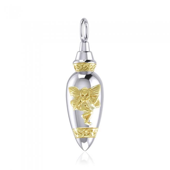 Celtic Fairy Silver and Gold Bottle Pendant MPD4061 - Jewelry