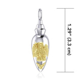 Archangel Gabriel Triquetra Silver and Gold Vial Pendant MPD4066 - Jewelry