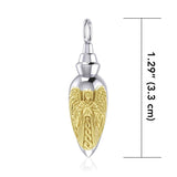 Archangel Uriel Silver and Gold Vial Pendant MPD4068 - Jewelry