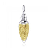 Archangel Uriel Silver and Gold Vial Pendant MPD4068 - Jewelry