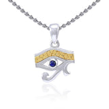 Eye of Horus Silver and Gold Accent Pendant MPD4310 - Jewelry
