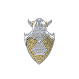 Viking Valknut Shield Sterling Silver and 14K Gold Accent Pendant MPD4395