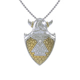 Viking Valknut Shield Silver and Gold Vermeil Pendant MPD4395 - Jewelry