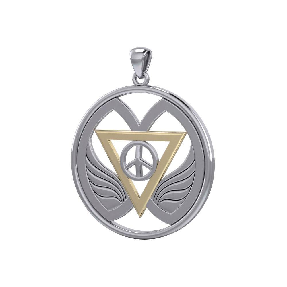 Peace of Feminine Power Silver and Gold Accent Pendant MPD5133 - Jewelry