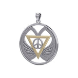 Peace of Feminine Power Silver and Gold Accent Pendant MPD5133 - Jewelry