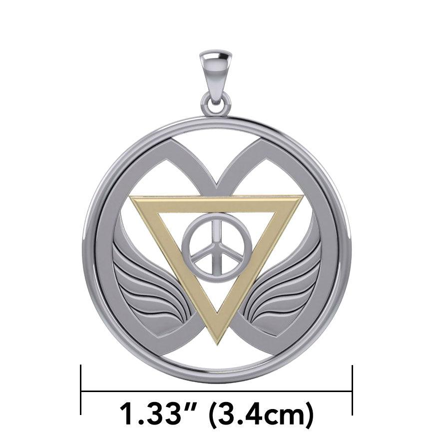 Peace of Feminine Power Silver and Gold Accent Pendant MPD5133 - Jewelry