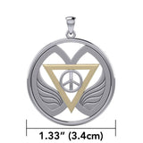 Peace of Feminine Power Silver and Gold Accent Pendant MPD5133 - Jewelry