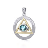 Eye of The Pyramid Silver and Gold Pendant MPD5297 - Jewelry